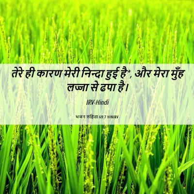 Picture 06 - भजन संहिता 69:7 HINIRV - तेरे ही कारण मेरी - Bible Verse Picture