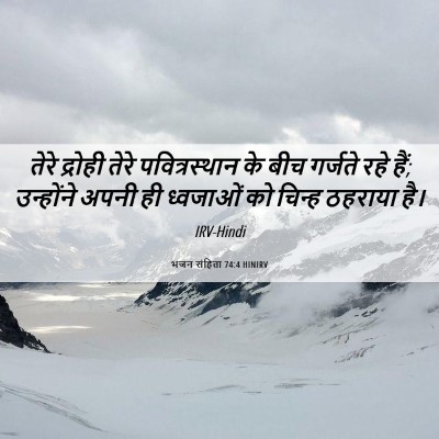 Picture 06 - भजन संहिता 74:4 HINIRV - तेरे द्रोही तेरे - Bible Verse Picture