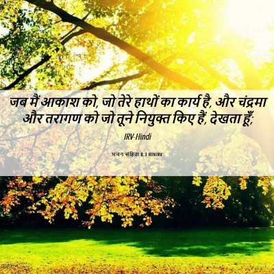 Picture 06 - भजन संहिता 8:3 HINIRV - जब मैं आकाश को, जो - Bible Verse Picture
