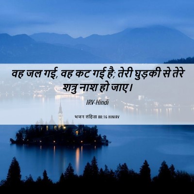 Picture 06 - भजन संहिता 80:16 HINIRV - वह जल गई, वह कट गई - Bible Verse Picture