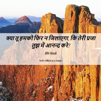 Picture 06 - भजन संहिता 85:6 HINIRV - क्या तू हमको फिर न - Bible Verse Picture