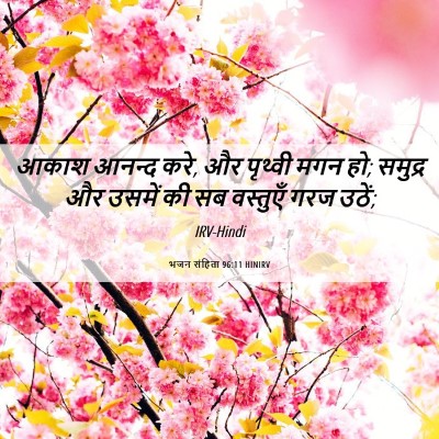 Picture 06 - भजन संहिता 96:11 HINIRV - आकाश आनन्द करे, और - Bible Verse Picture