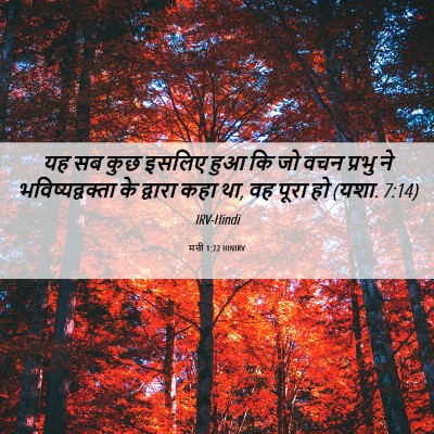 Picture 06 - मत्ती 1:22 HINIRV - यह सब कुछ इसलिए हुआ - Bible Verse Picture