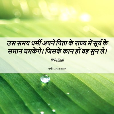 Picture 06 - मत्ती 13:43 HINIRV - उस समय धर्मी अपने - Bible Verse Picture
