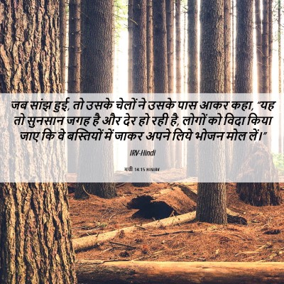 Picture 06 - मत्ती 14:15 HINIRV - जब सांझ हुई, तो - Bible Verse Picture