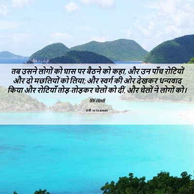 Picture 06 - मत्ती 14:19 HINIRV - तब उसने लोगों को - Bible Verse Picture