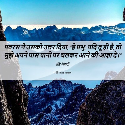 Picture 06 - मत्ती 14:28 HINIRV - पतरस ने उसको उत्तर - Bible Verse Picture