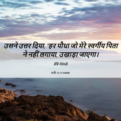 Picture 06 - मत्ती 15:13 HINIRV - उसने उत्तर दिया, - Bible Verse Picture