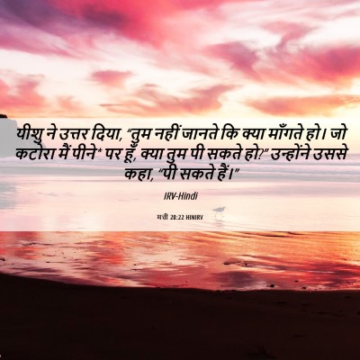 Picture 06 - मत्ती 20:22 HINIRV - यीशु ने उत्तर दिया, - Bible Verse Picture