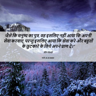 Picture 06 - मत्ती 20:28 HINIRV - जैसे कि मनुष्य का - Bible Verse Picture
