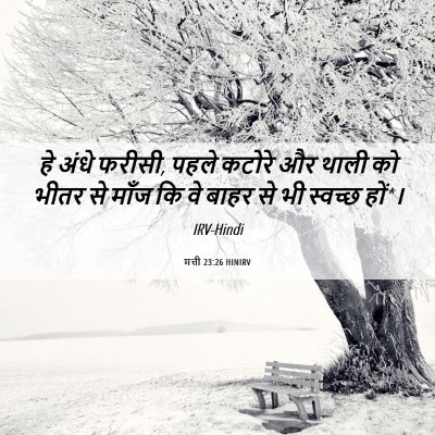 Picture 06 - मत्ती 23:26 HINIRV - हे अंधे फरीसी, पहले - Bible Verse Picture