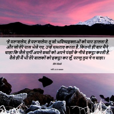 Picture 06 - मत्ती 23:37 HINIRV - “हे यरूशलेम, हे - Bible Verse Picture