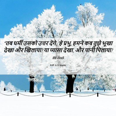 Picture 06 - मत्ती 25:37 HINIRV - “तब धर्मी उसको - Bible Verse Picture