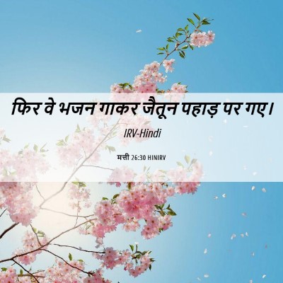 Picture 06 - मत्ती 26:30 HINIRV - फिर वे भजन गाकर - Bible Verse Picture