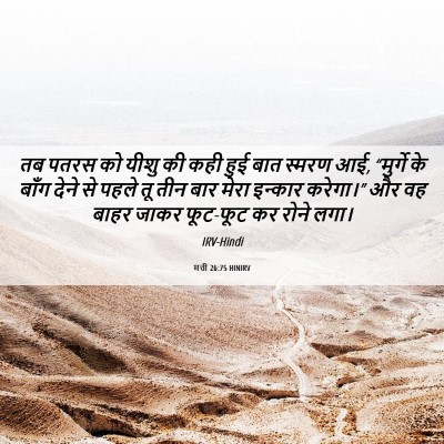 Picture 06 - मत्ती 26:75 HINIRV - तब पतरस को यीशु की - Bible Verse Picture