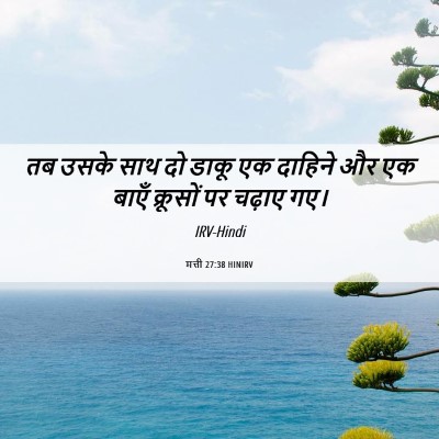 Picture 06 - मत्ती 27:38 HINIRV - तब उसके साथ दो डाकू - Bible Verse Picture