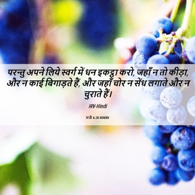 Picture 06 - मत्ती 6:20 HINIRV - परन्तु अपने लिये - Bible Verse Picture