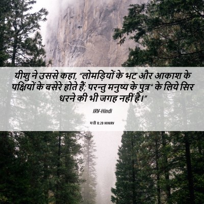 Picture 06 - मत्ती 8:20 HINIRV - यीशु ने उससे कहा, - Bible Verse Picture