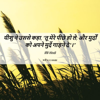 Picture 06 - मत्ती 8:22 HINIRV - यीशु ने उससे कहा, - Bible Verse Picture