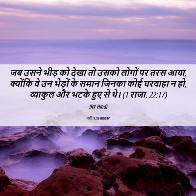 Picture 06 - मत्ती 9:36 HINIRV - जब उसने भीड़ को - Bible Verse Picture
