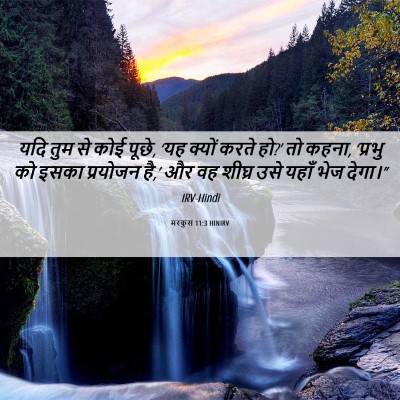 Picture 06 - मरकुस 11:3 HINIRV - यदि तुम से कोई - Bible Verse Picture