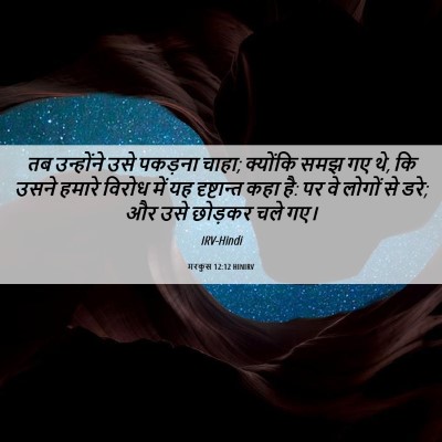 Picture 06 - मरकुस 12:12 HINIRV - तब उन्होंने उसे - Bible Verse Picture