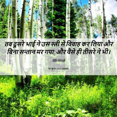 Picture 06 - मरकुस 12:21 HINIRV - तब दूसरे भाई ने उस - Bible Verse Picture