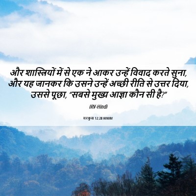 Picture 06 - मरकुस 12:28 HINIRV - और शास्त्रियों - Bible Verse Picture