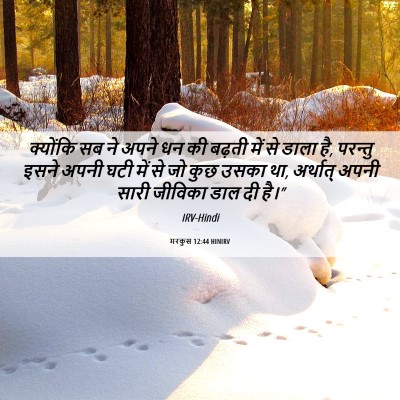 Picture 06 - मरकुस 12:44 HINIRV - क्योंकि सब ने अपने - Bible Verse Picture