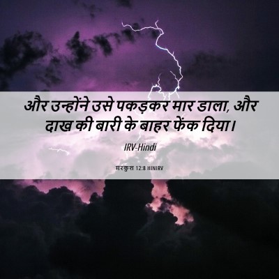 Picture 06 - मरकुस 12:8 HINIRV - और उन्होंने उसे - Bible Verse Picture