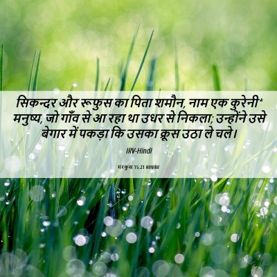 Picture 06 - मरकुस 15:21 HINIRV - सिकन्दर और रूफुस - Bible Verse Picture