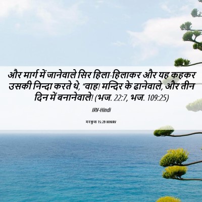 Picture 06 - मरकुस 15:29 HINIRV - और मार्ग में - Bible Verse Picture