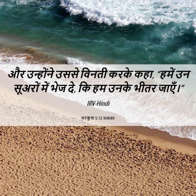 Picture 06 - मरकुस 5:12 HINIRV - और उन्होंने उससे - Bible Verse Picture