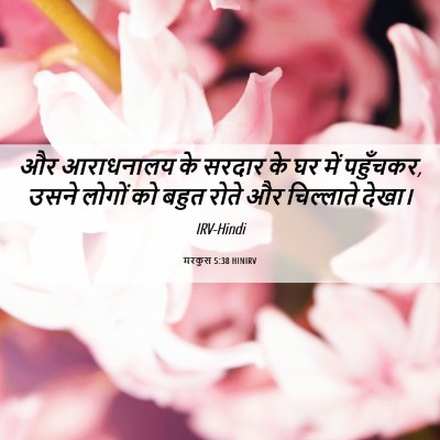 Picture 06 - मरकुस 5:38 HINIRV - और आराधनालय के - Bible Verse Picture