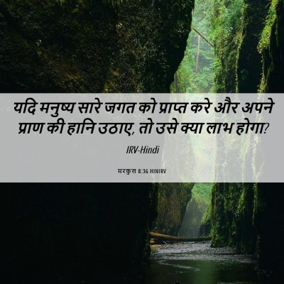 Picture 06 - मरकुस 8:36 HINIRV - यदि मनुष्य सारे - Bible Verse Picture