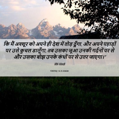 Picture 06 - यशायाह 14:25 HINIRV - कि मैं अश्शूर को - Bible Verse Picture