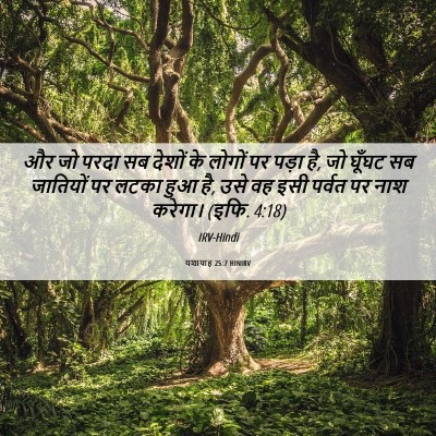 Picture 06 - यशायाह 25:7 HINIRV - और जो परदा सब देशों - Bible Verse Picture