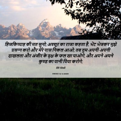 Picture 06 - यशायाह 36:16 HINIRV - हिजकिय्याह की मत - Bible Verse Picture