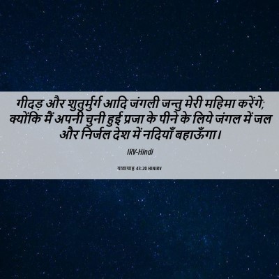 Picture 06 - यशायाह 43:20 HINIRV - गीदड़ और - Bible Verse Picture