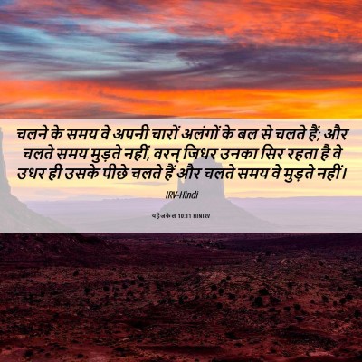 Picture 06 - यहेजकेल 10:11 HINIRV - चलने के समय वे अपनी - Bible Verse Picture