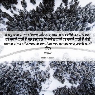 Picture 06 - यहेजकेल 21:12 HINIRV - हे मनुष्य के - Bible Verse Picture