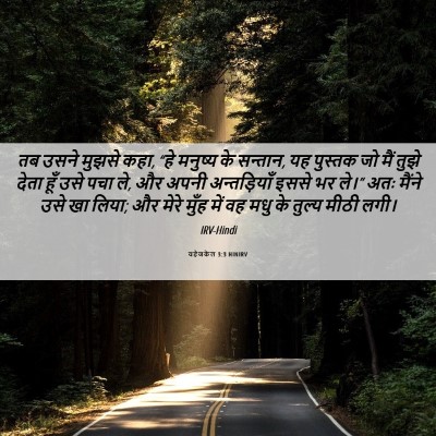 Picture 06 - यहेजकेल 3:3 HINIRV - तब उसने मुझसे कहा, - Bible Verse Picture