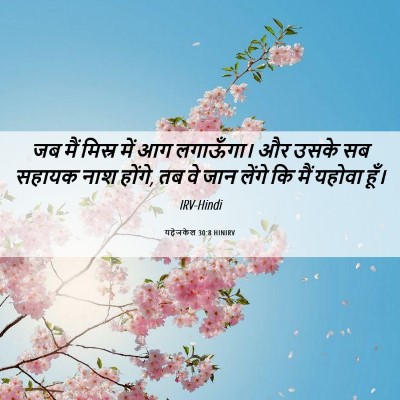 Picture 06 - यहेजकेल 30:8 HINIRV - जब मैं मिस्र में आग - Bible Verse Picture