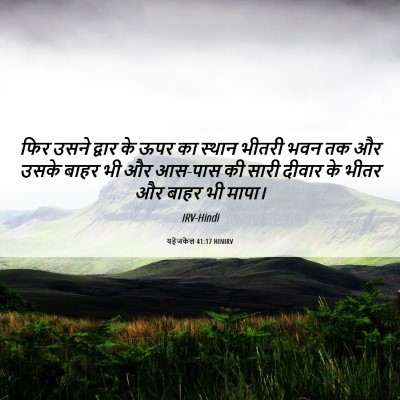 Picture 06 - यहेजकेल 41:17 HINIRV - फिर उसने द्वार के - Bible Verse Picture