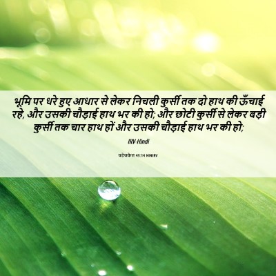Picture 06 - यहेजकेल 43:14 HINIRV - भूमि पर धरे हुए - Bible Verse Picture