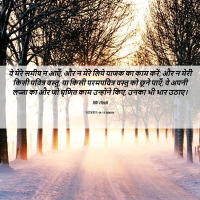 Picture 06 - यहेजकेल 44:13 HINIRV - वे मेरे समीप न आएँ, - Bible Verse Picture