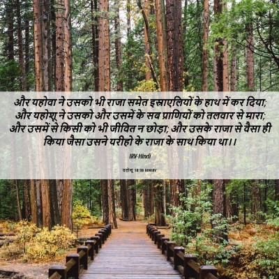 Picture 06 - यहोशू 10:30 HINIRV - और यहोवा ने उसको भी - Bible Verse Picture
