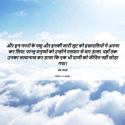 Picture 06 - यहोशू 11:14 HINIRV - और इन नगरों के पशु - Bible Verse Picture