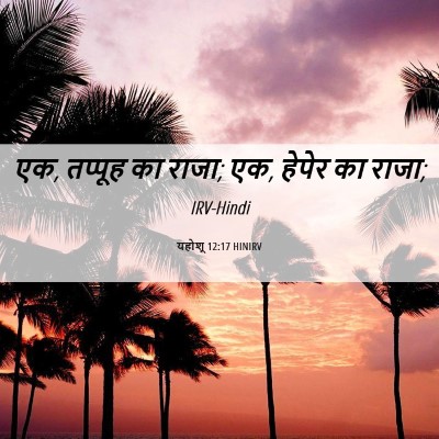 Picture 06 - यहोशू 12:17 HINIRV - एक, तप्पूह का राजा; - Bible Verse Picture