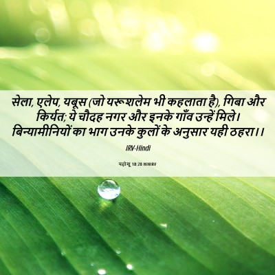 Picture 06 - यहोशू 18:28 HINIRV - सेला, एलेप, यबूस (जो - Bible Verse Picture
